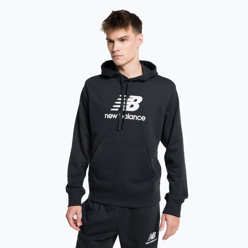 Мъжки суитшърт за тренировки New Balance Essentials Stacked Logo French Terry Hoodie black MT31537BK 2