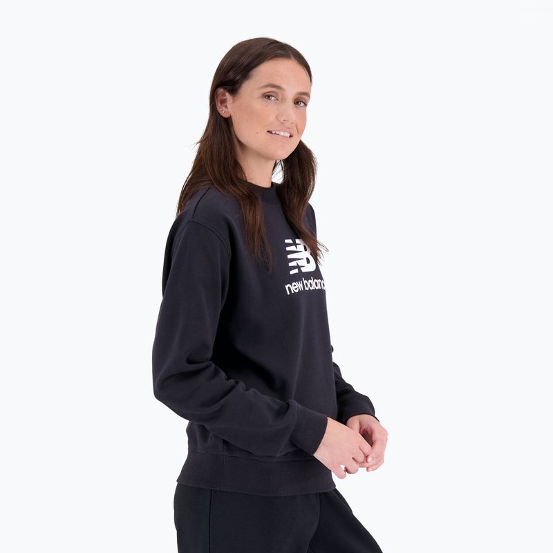 Суитшърт за тренировки за жени New Balance Essentials Stacked Logo French Terry Hoodie black NBWT31533 4