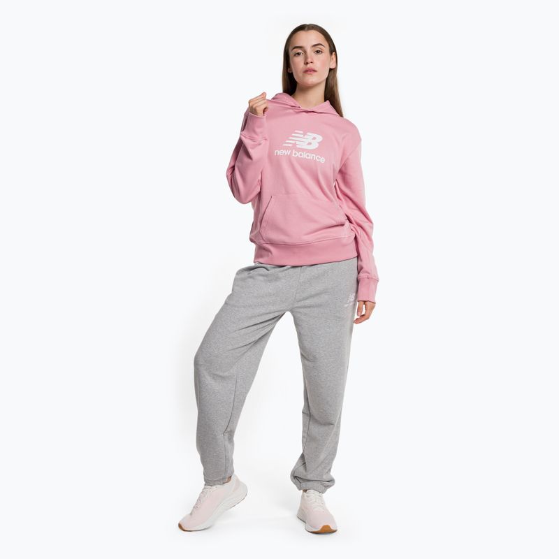 Суитшърт за тренировки за жени New Balance Essentials Stacked Logo French Terry Hoodie pink WT31533HAO 2