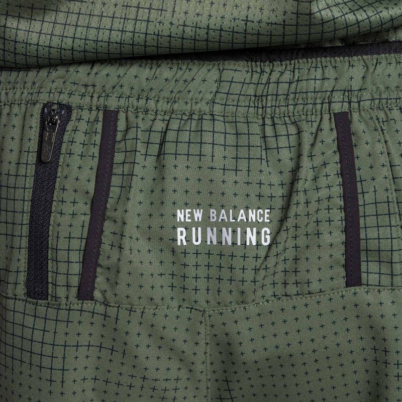 Мъжки къси панталони за бягане New Balance Printed Impact Run 5" Green MS21269DON 4