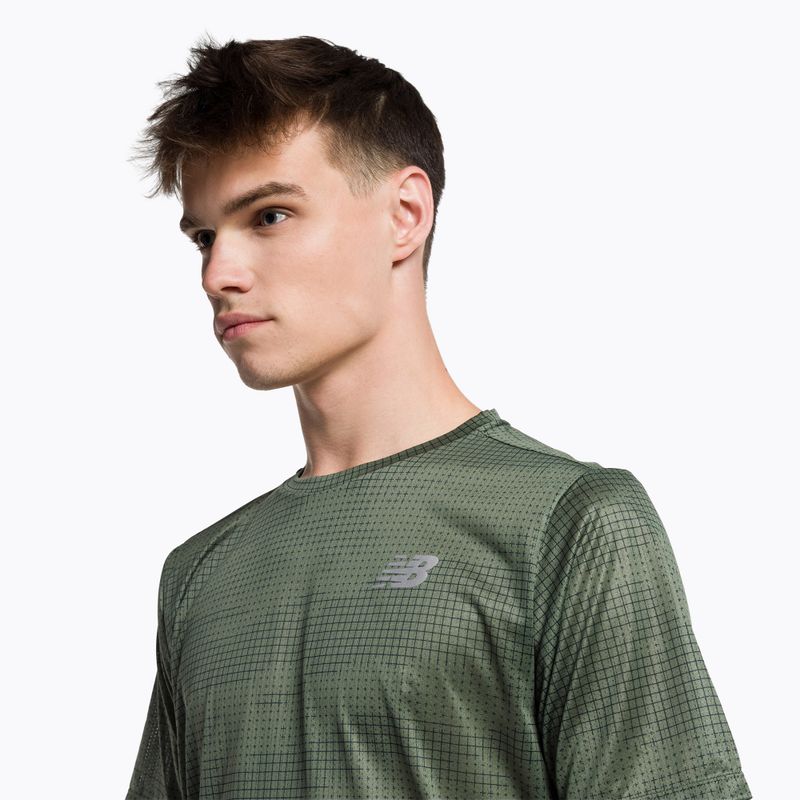 Мъжки тениски New Balance Top Printed Impact Run SS Running Shirt Green NBMT21263DON 4