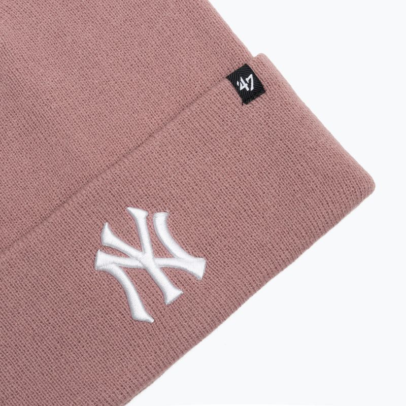 Зимна шапка 47 Brand MLB New York Yankees Haymaker mauve 3