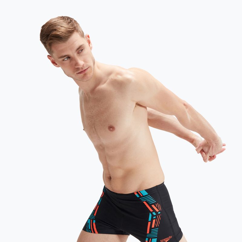 Мъжки къси панталони за плуване Speedo Tech Print black/orange 5