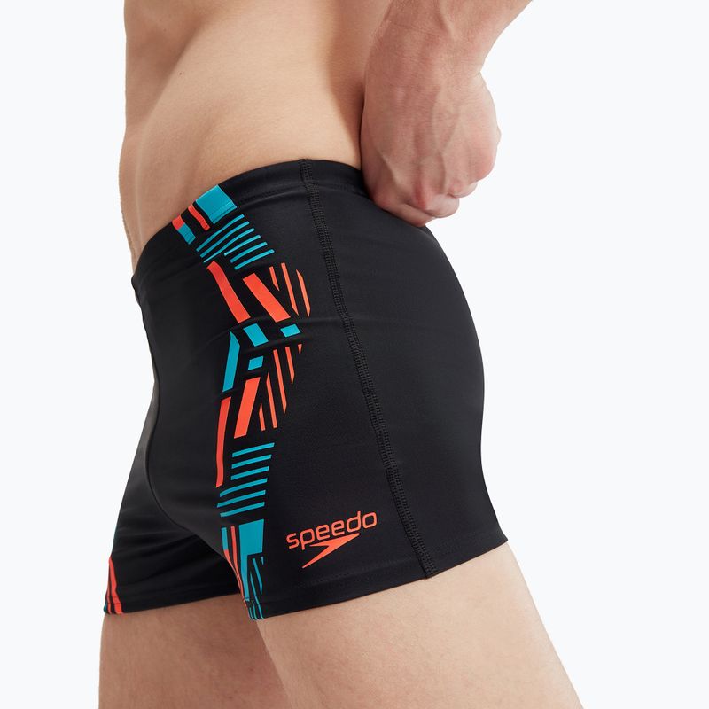 Мъжки къси панталони за плуване Speedo Tech Print black/orange 7