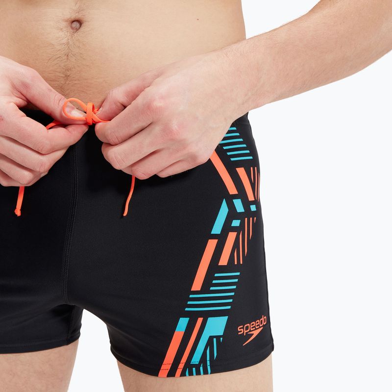 Мъжки къси панталони за плуване Speedo Tech Print black/orange 8