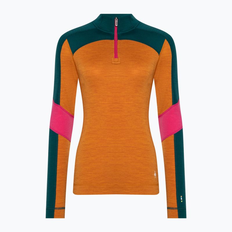 Дамска термоактивна блуза Smartwool Merino Baselayer Colorblock 1/4 Zip Boxed marmalade heather 3