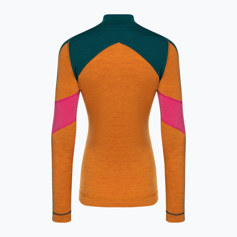 Дамска термоактивна блуза Smartwool Merino Baselayer Colorblock 1/4 Zip Boxed marmalade heather 4