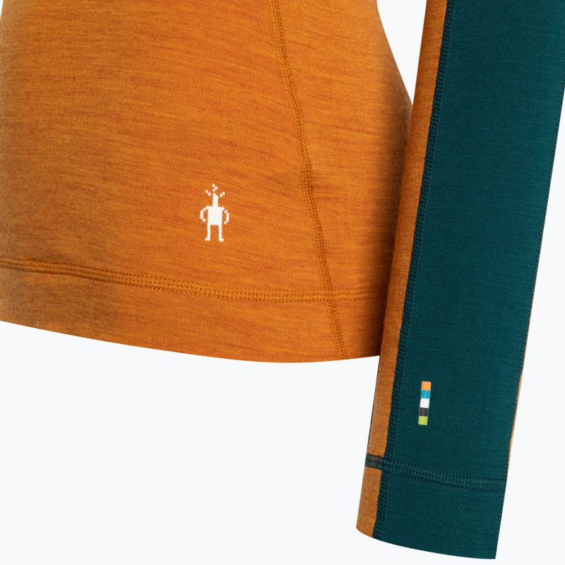Дамска термоактивна блуза Smartwool Merino Baselayer Colorblock 1/4 Zip Boxed marmalade heather 6
