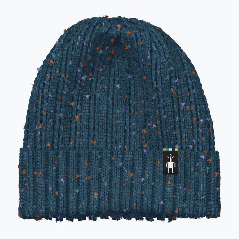 Зимна шапка Smartwool с ребро Twilight blue donegal