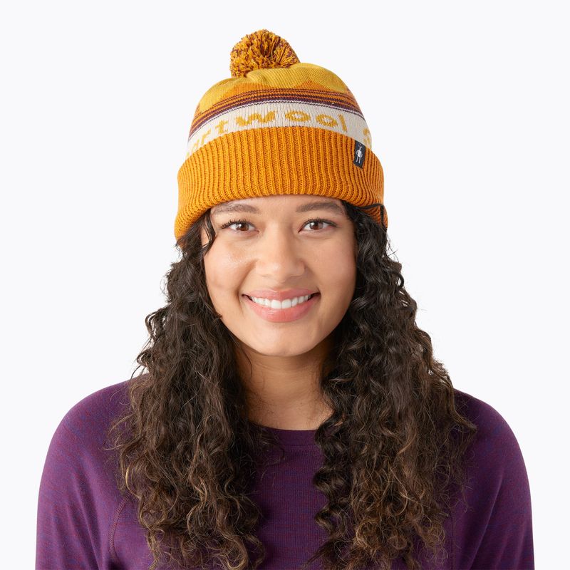 Smartwool Плетена зимна шарка POM honey gold heather beanie 8