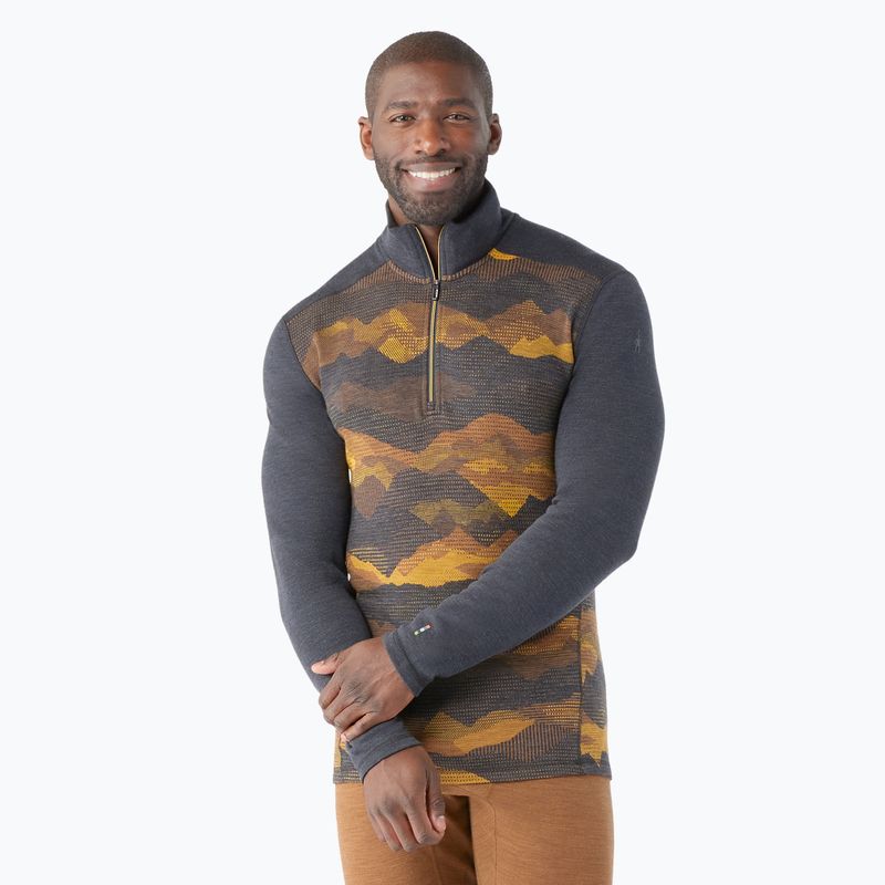 Мъжки термобельо Smartwool Merino 250 Baselayer 1/4 Zip boxed thermal longsleeve charcoal mtn scape
