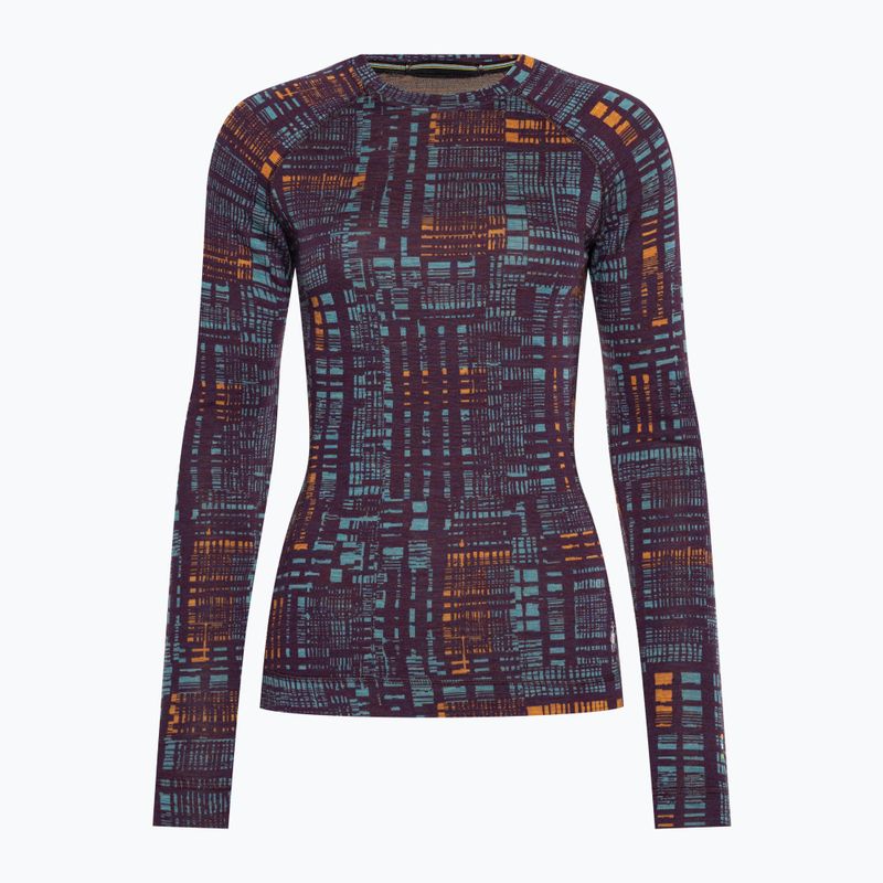 Дамски термобельо Smartwool Merino 250 Baselayer Crew Boxed с дълъг ръкав purple iris digi plaid 3