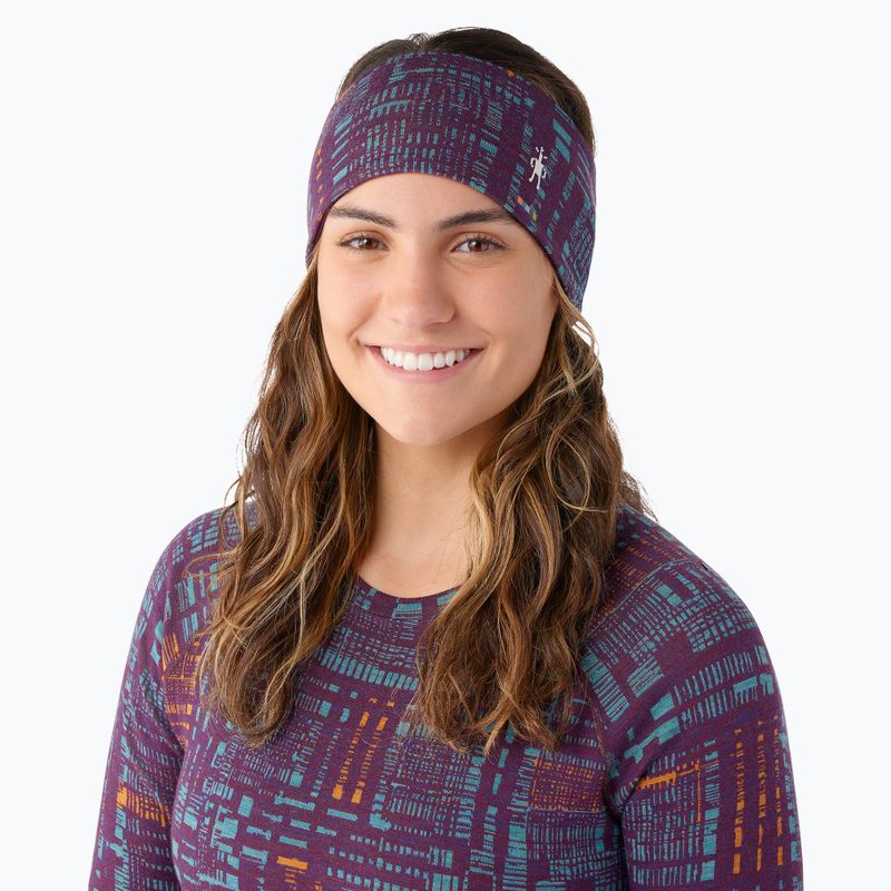 Smartwool Thermal Merino Обратима лента за глава purple iris digi plaid 2