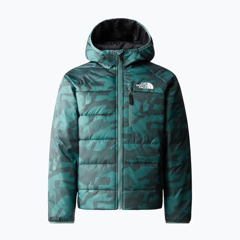 Детско зимно яке The North Face Reversible Perrito dark sage rain camo print/black