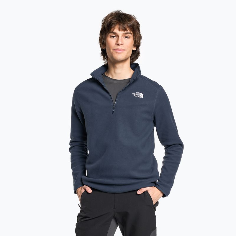 Мъжки поларен суитшърт The North Face 100 Glacier 1/4 Zip summit navy