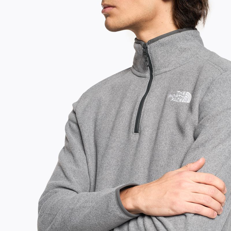 Мъжки суитшърт с полар The North Face 100 Glacier 1/4 Zip medium grey heather 3