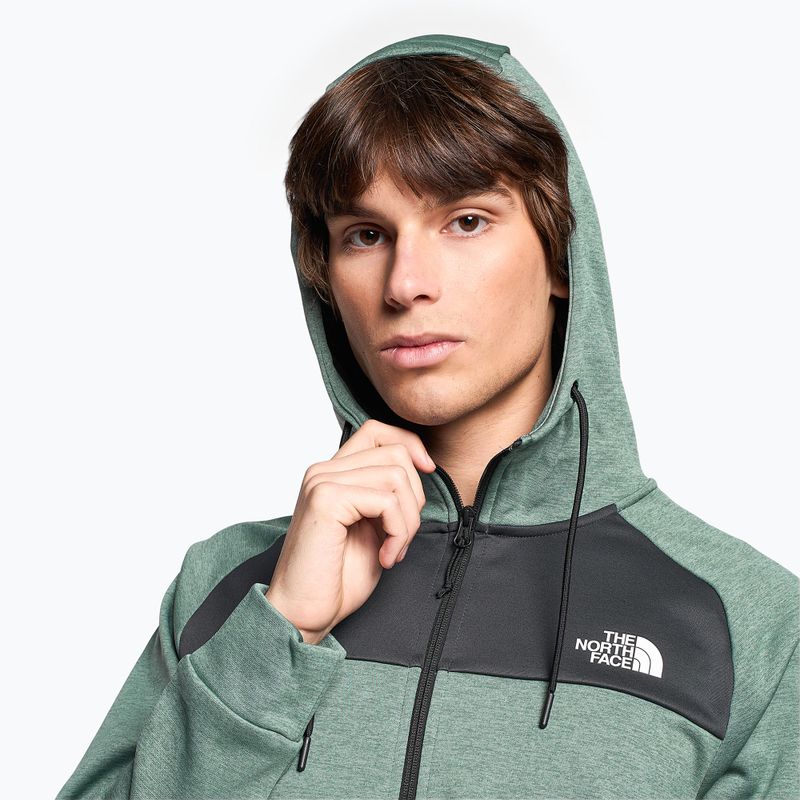 Мъжки суитшърт The North Face Reaxion Fleece F/Z Hoodie dark sage heather/asphalt grey 3