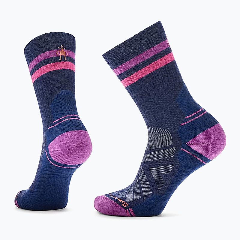 Дамски чорапи за трекинг Smartwool Hike Light Cushion Tube Stripe Crew deep navy/power pink 6