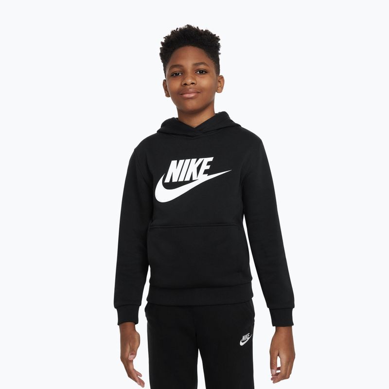 Детски Nike Club Fleece Hoodie черен/бял 5