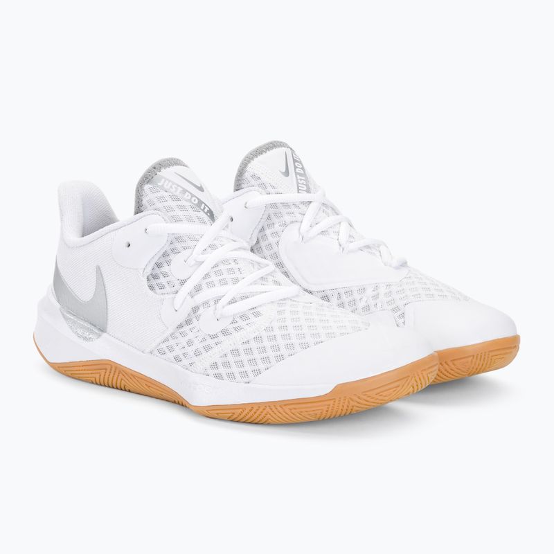 Обувки за волейбол Nike Zoom Hyperspeed Court SE бели/металик сребърни с гумена подметка 4