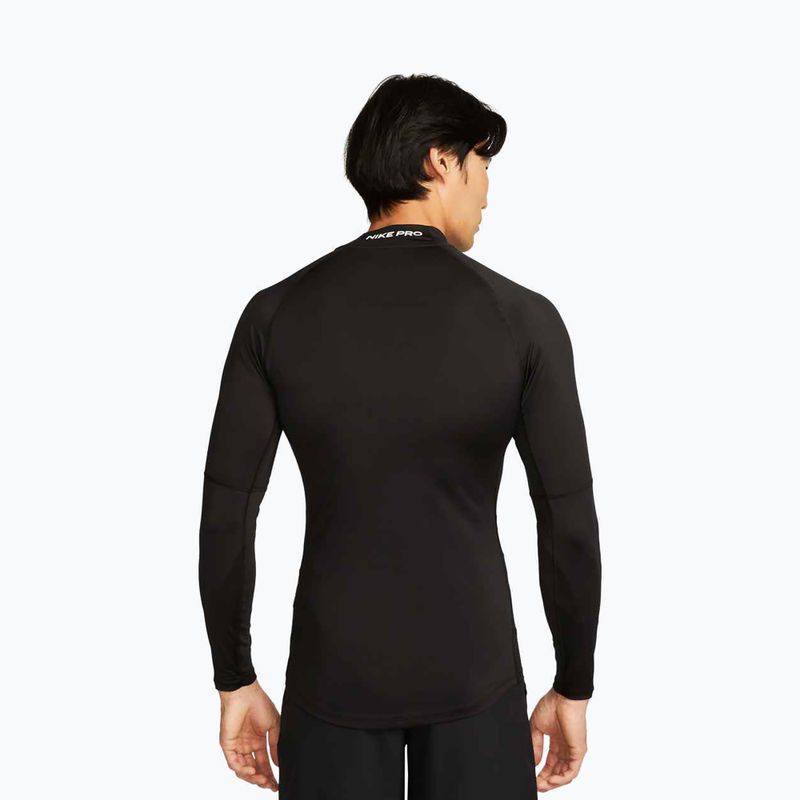 Мъжка блуза с дълъг ръкав за тренировка Nike Pro Dri-Fit Mock-Neck black/white 3