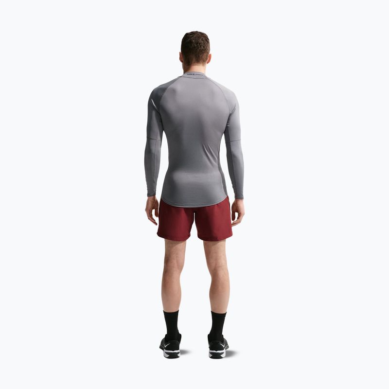 Мъжка блуза с дълъг ръкав за тренировка Nike Pro Dri-Fit Mock-Neck smoke grey/black 3