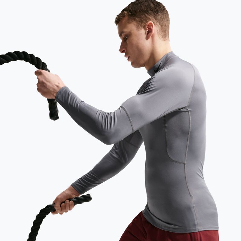 Мъжка блуза с дълъг ръкав за тренировка Nike Pro Dri-Fit Mock-Neck smoke grey/black 5