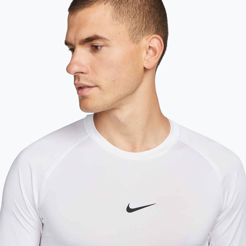 Мъжка блуза с дълъг ръкав за тренировка Nike Pro Dri-Fit Tight Fitness white/black 4
