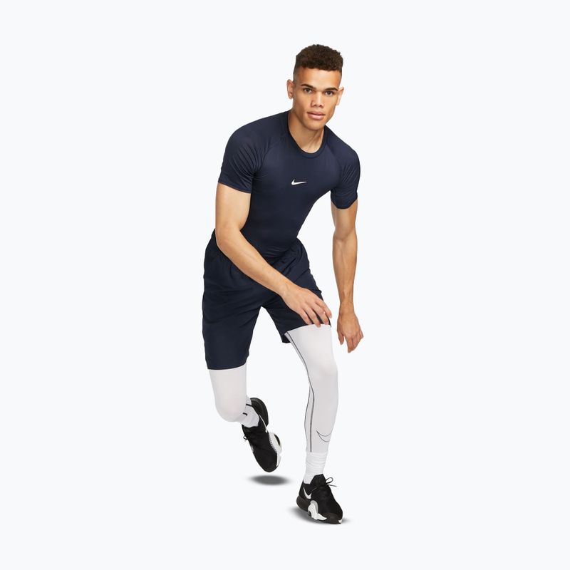 Мъжка тренировъчна тениска Nike Pro Dri-Fit Tight SS Fitness obsidian/white 2