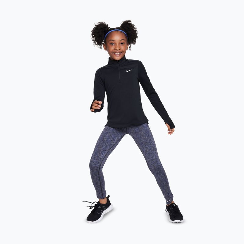 Детска блуза с дълъг ръкав за тренировка Nike Dri-Fit 1/4 Zip black/white 2