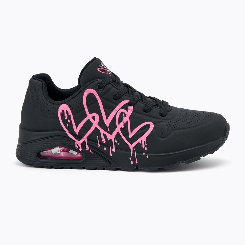 Дамски обувки SKECHERS Uno Dripping In Love black/pink 2