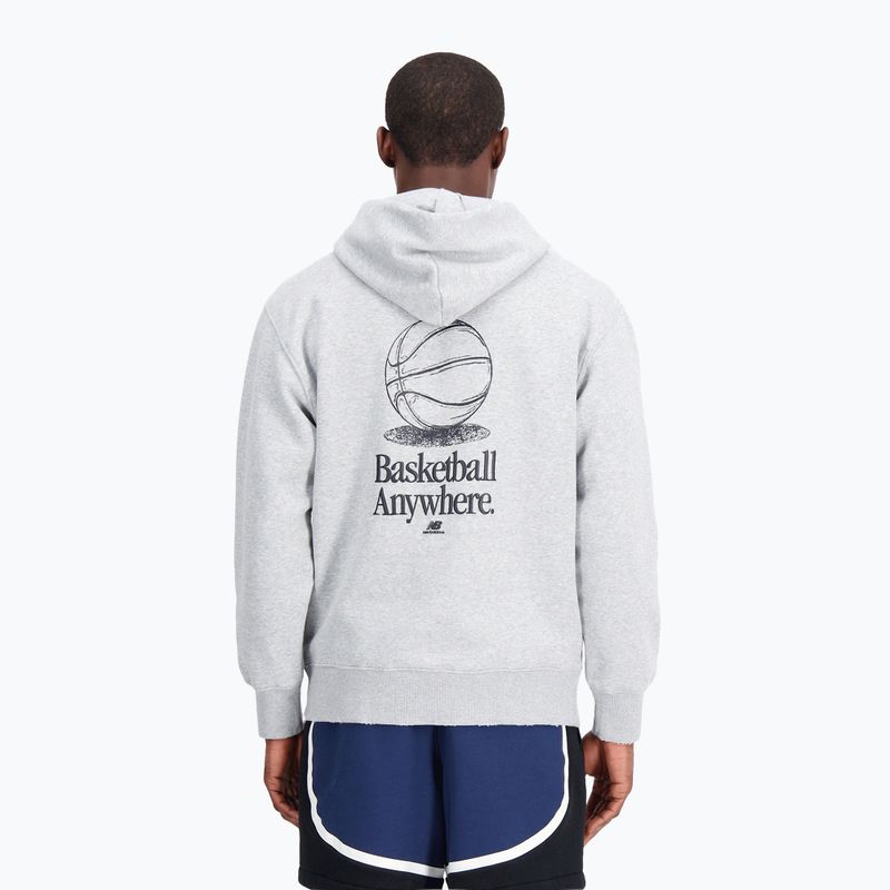 Мъжки New Balance Hoops Fleece Hoodie athletic grey 2