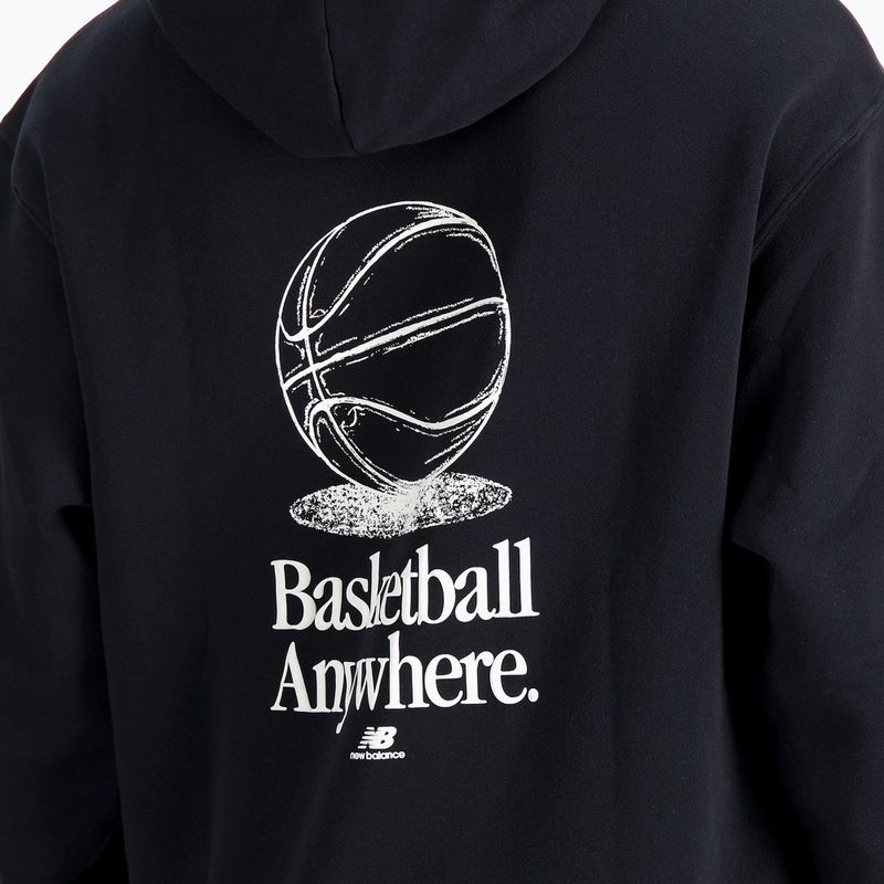 Мъжки New Balance Hoops Fleece Hoodie black 3