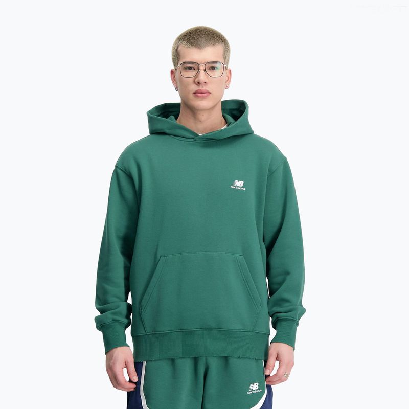 Мъжки New Balance Hoops Fleece Hoodie team forest green