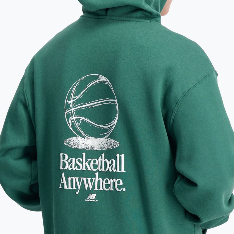 Мъжки New Balance Hoops Fleece Hoodie team forest green 4