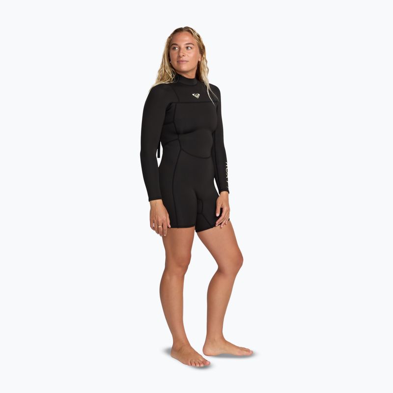 Дамски неопренов костюм за плуване ROXY 2/2 mm Prologue+ LS Springsuit Flock black 3