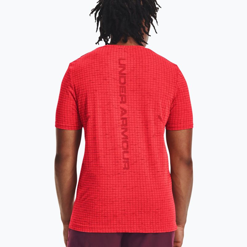 Мъжка тренировъчна тениска Under Armour Seamless Grid beta/dark maroon 2