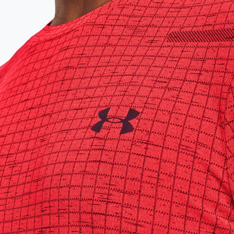 Мъжка тренировъчна тениска Under Armour Seamless Grid beta/dark maroon 3