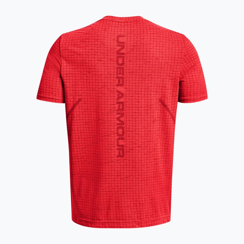 Мъжка тренировъчна тениска Under Armour Seamless Grid beta/dark maroon 5