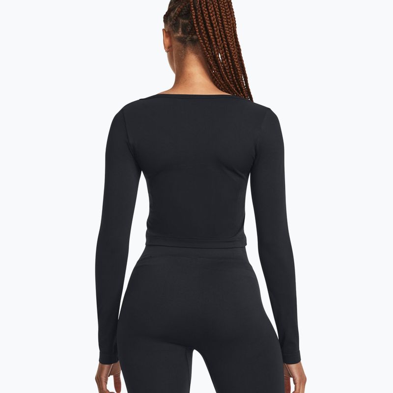 Under Armour Train Seamless черен/бял дамски тренировъчен анцуг с дълъг ръкав 2