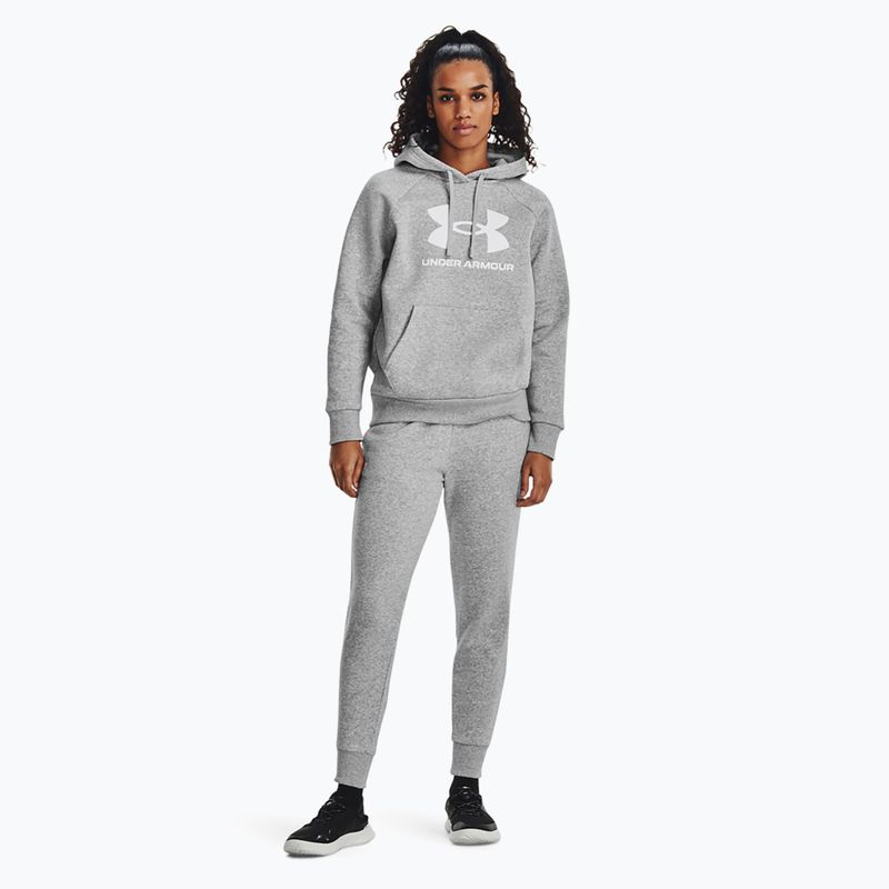 Дамски суитшърт Under Armour Rival Fleece Big Logo Hoody mod grey light heather/white 2