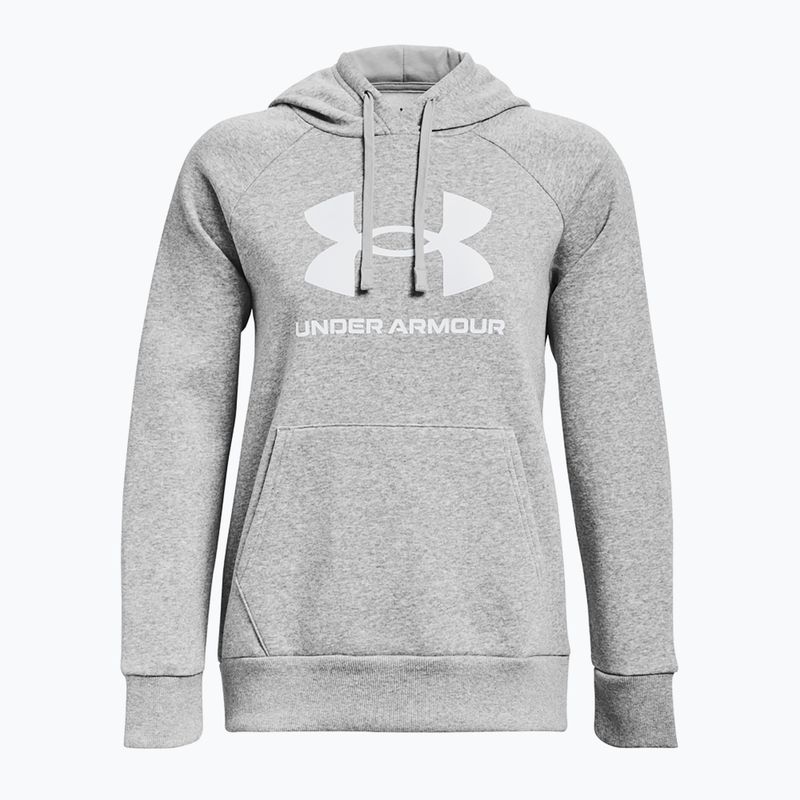 Дамски суитшърт Under Armour Rival Fleece Big Logo Hoody mod grey light heather/white 5