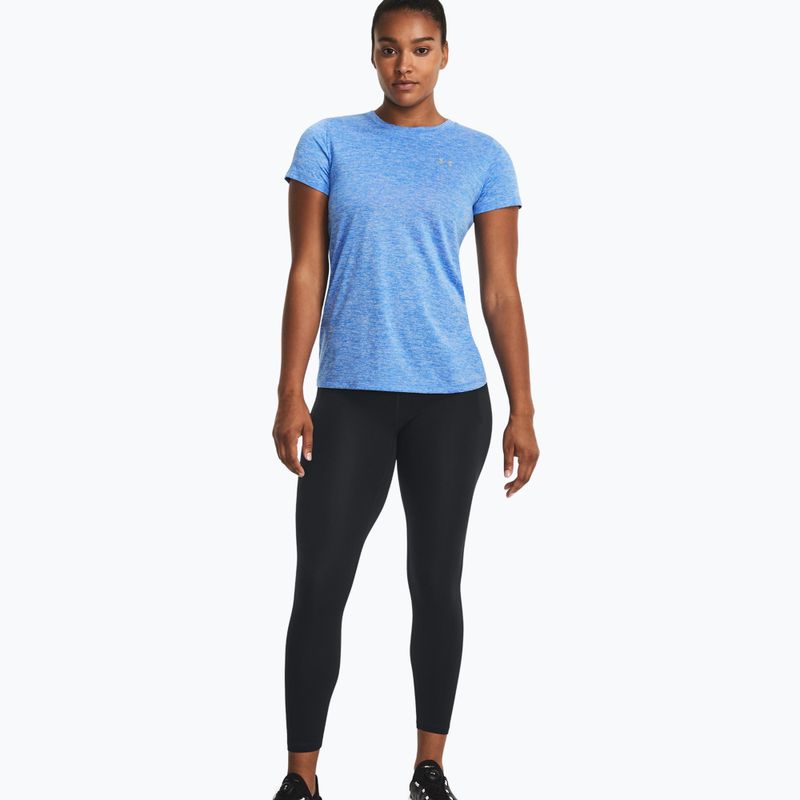 Under Armour Tech SSC дамска тениска за тренировки вода/бяло/металическо сребро 2