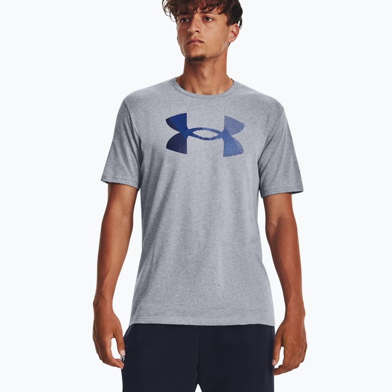 Мъжка тениска Under Armour Big Logo Fill steel light heather/black/royal