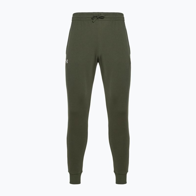 Мъжки тренировъчни панталони Under Armour Rival Fleece Joggers marine от зелен/бял 4