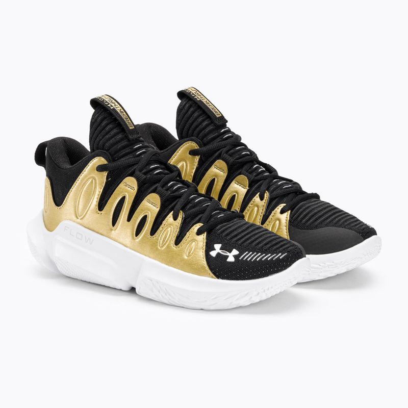 Баскетболни обувки Under Armour W Flow Breakthru 4 black/metallic gold/white за жени 4