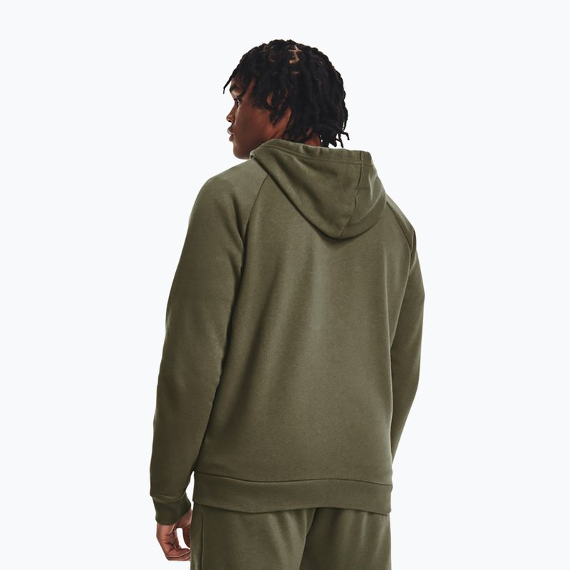 Мъжки суитшърт Under Armour Rival Fleece FZ Hoodie marine dd green/white 3