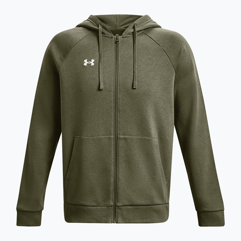 Мъжки суитшърт Under Armour Rival Fleece FZ Hoodie marine dd green/white 5