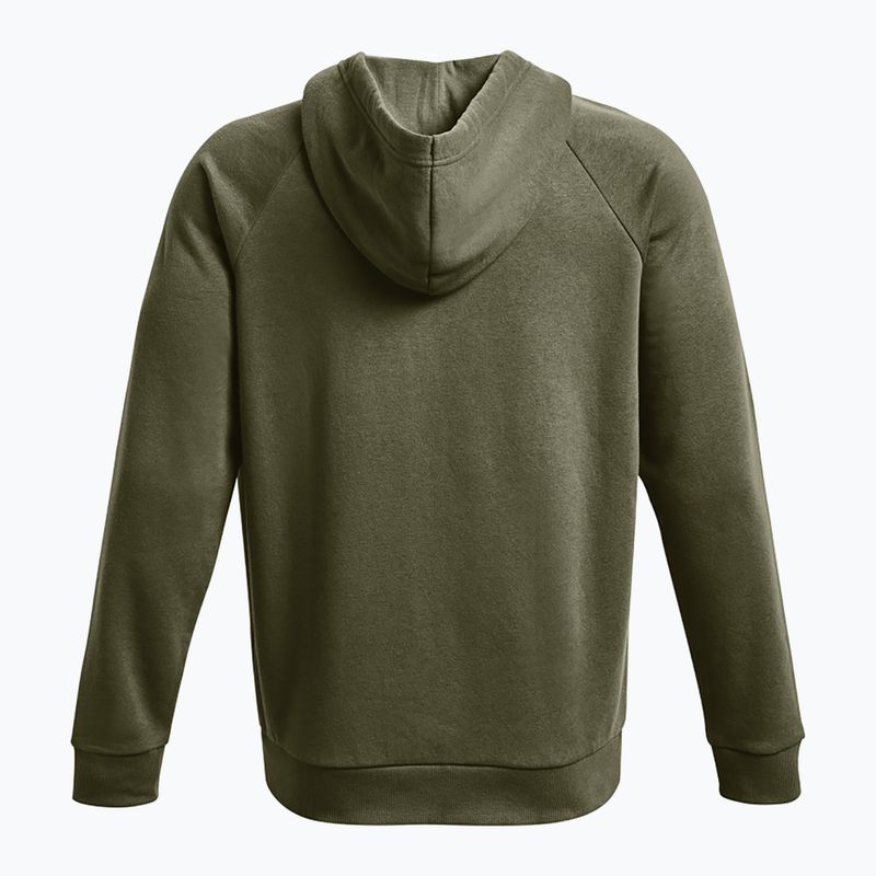 Мъжки суитшърт Under Armour Rival Fleece FZ Hoodie marine dd green/white 6