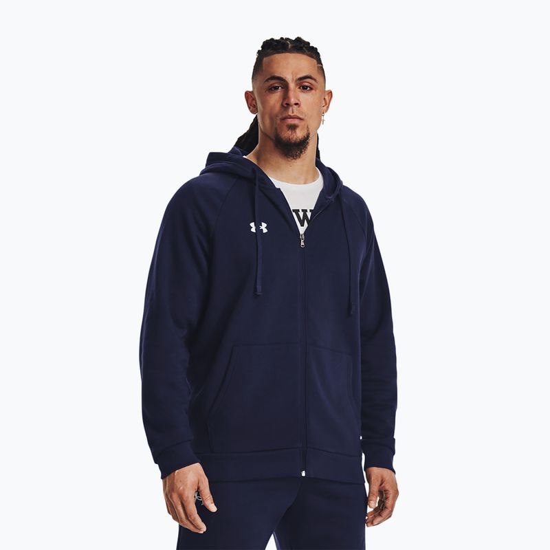 Мъжки суитшърт за тренировка Under Armour Rival Fleece FZ midnight navy/white
